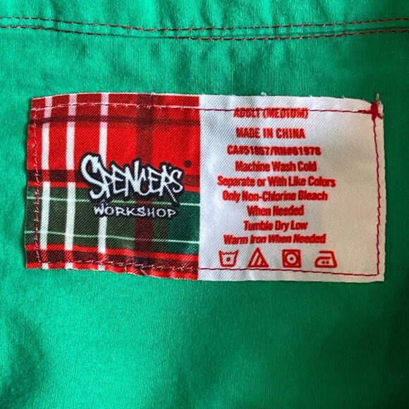 Spencer's LET'S GET LIT Christmas Lights Holiday Button Up Shirt Size Med - Picture 4 of 4